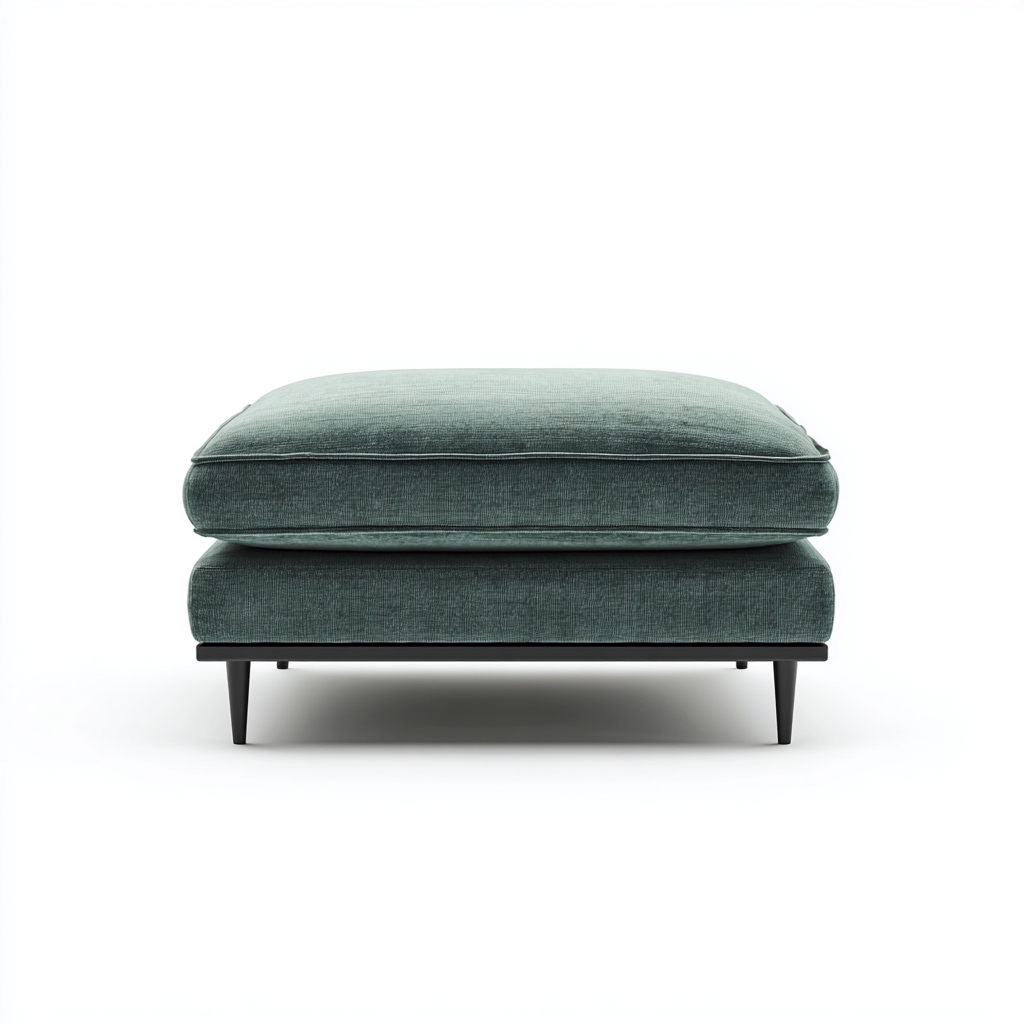 Fußhocker - Samtstoff 40x40x45 cm - Grün - Modernes Design-Dengohaus