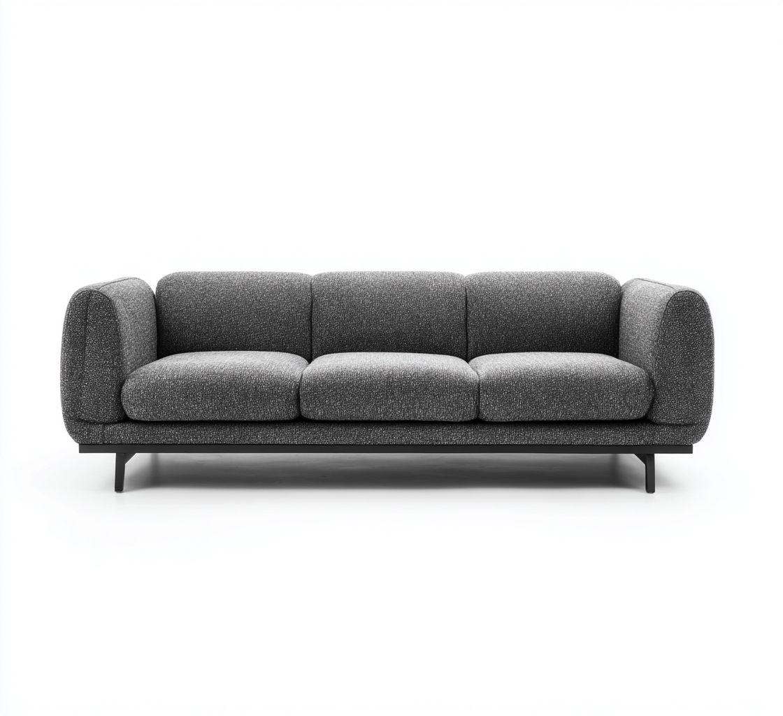 3 Sitzer Sofa - Stoff-Metall - 200x90x78 cm - Dunkelgrau - Modernes Design-Dengohaus