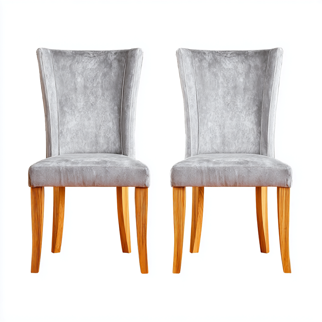 Esszimmerstühle Samt 52x50x98 cm Grau-Holz - Modernes Design - Für Esszimmer-Dengohaus