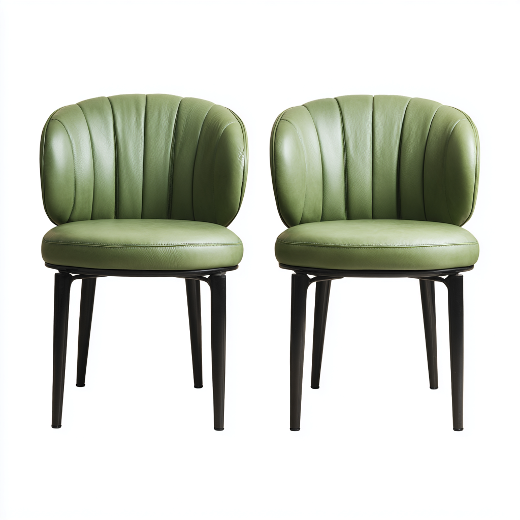 Esszimmerstühle Kunstleder 54x50x82 cm Grün-Schwarz - Modernes Design - Für Esszimmer-Dengohaus