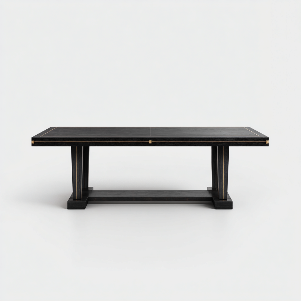 Esszimmertisch Holz 200x90x75 cm - Schwarz - Modernes Design-Dengohaus