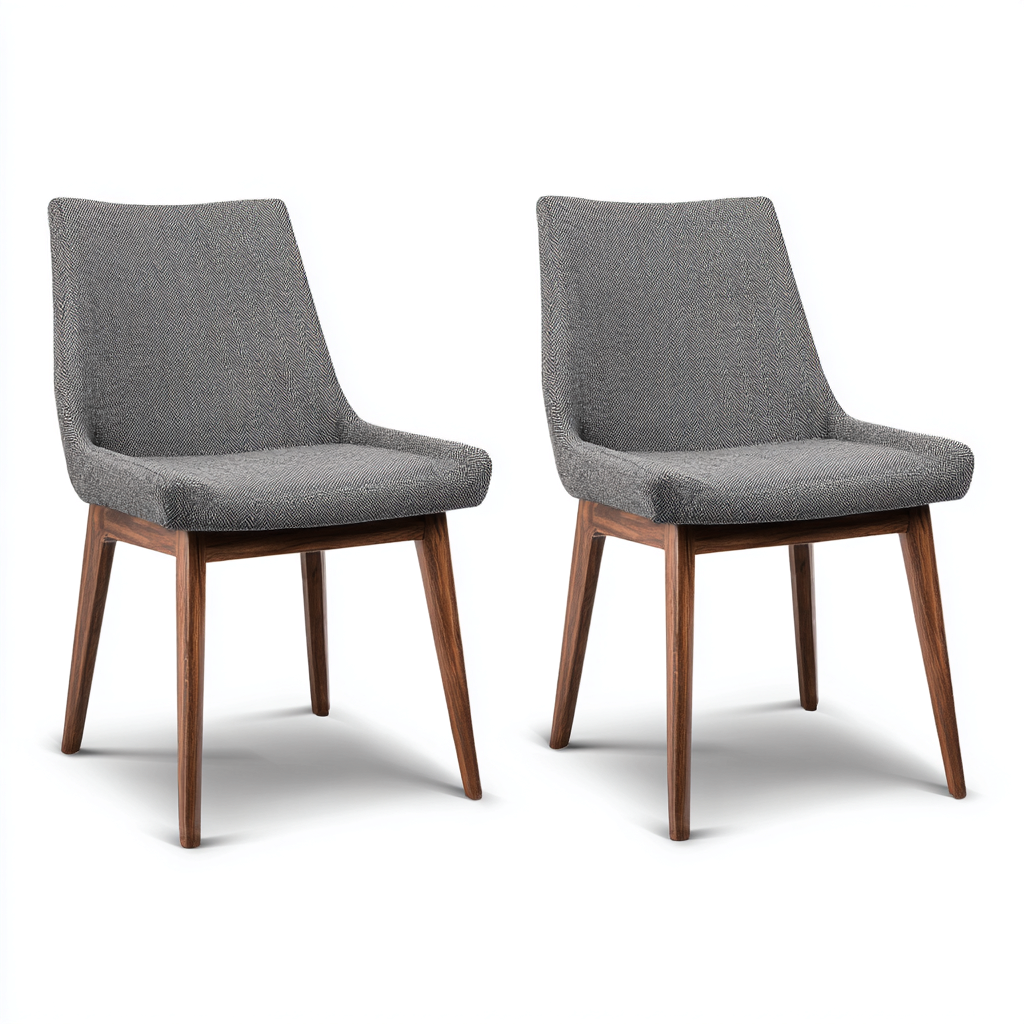 Esszimmerstühle Stoff 50x48x84 cm Dunkelgrau-Walnuss - Modernes Design - Für Esszimmer-Dengohaus