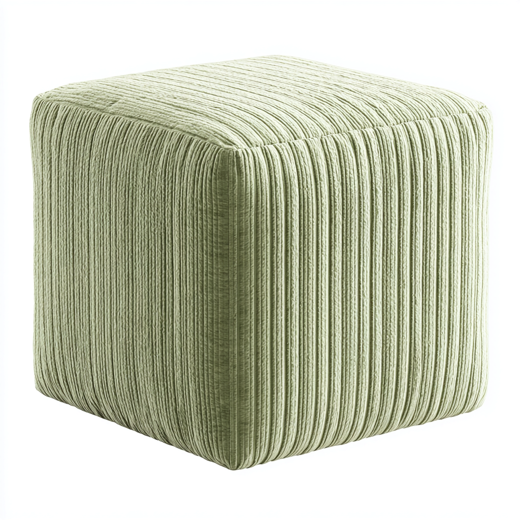 Fußhocker Stoff 40x40x45 cm - Hellgrün - Modernes Design-Dengohaus