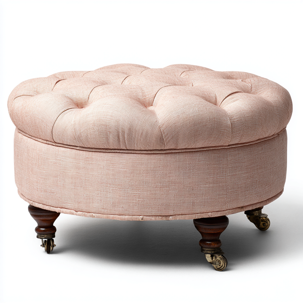 Fußhocker Stoff 60x60x45 cm - Rosa - Klassisches Design-Dengohaus