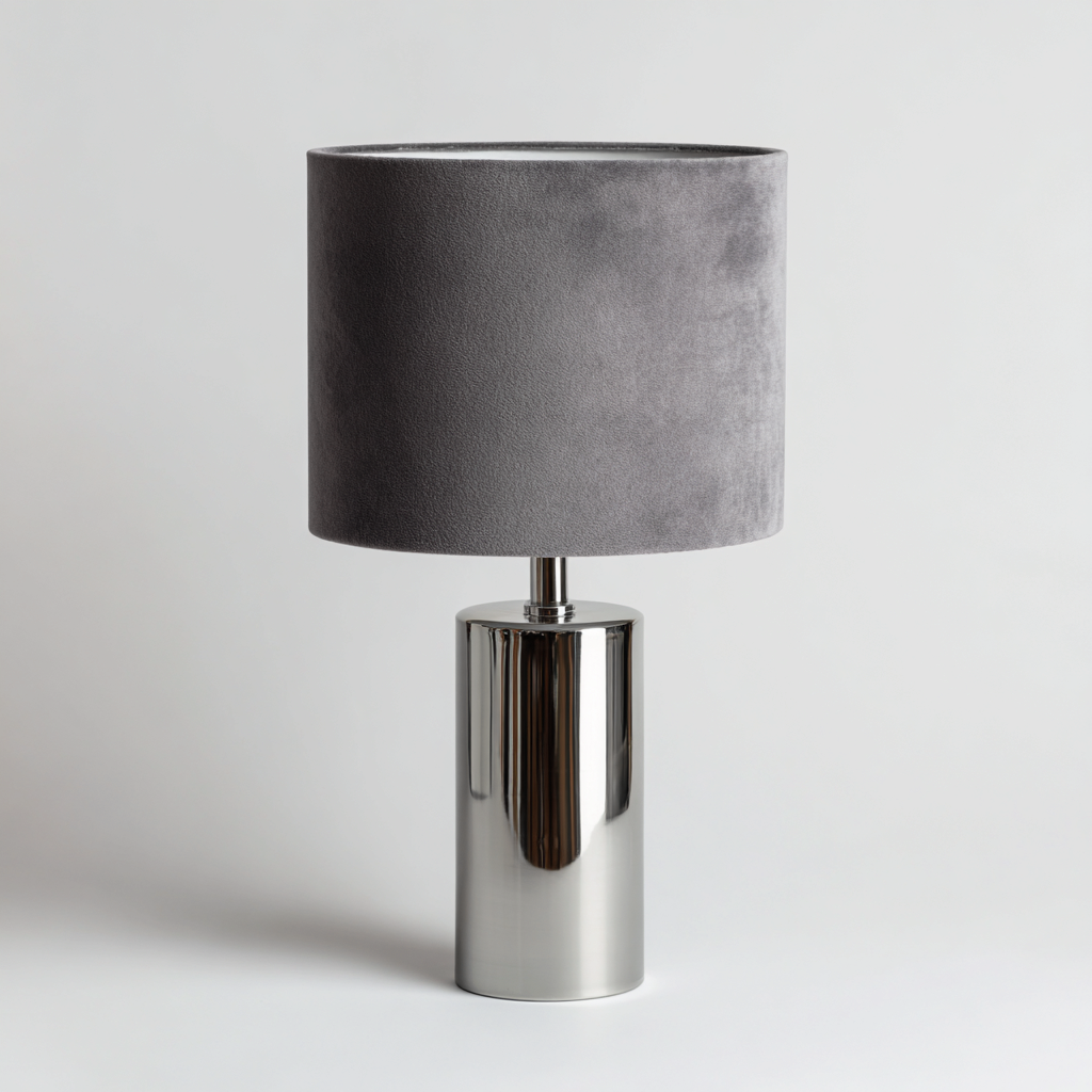 Tischlampe Metall 38x26x12 cm - grau-silber - modernes Design-Dengohaus