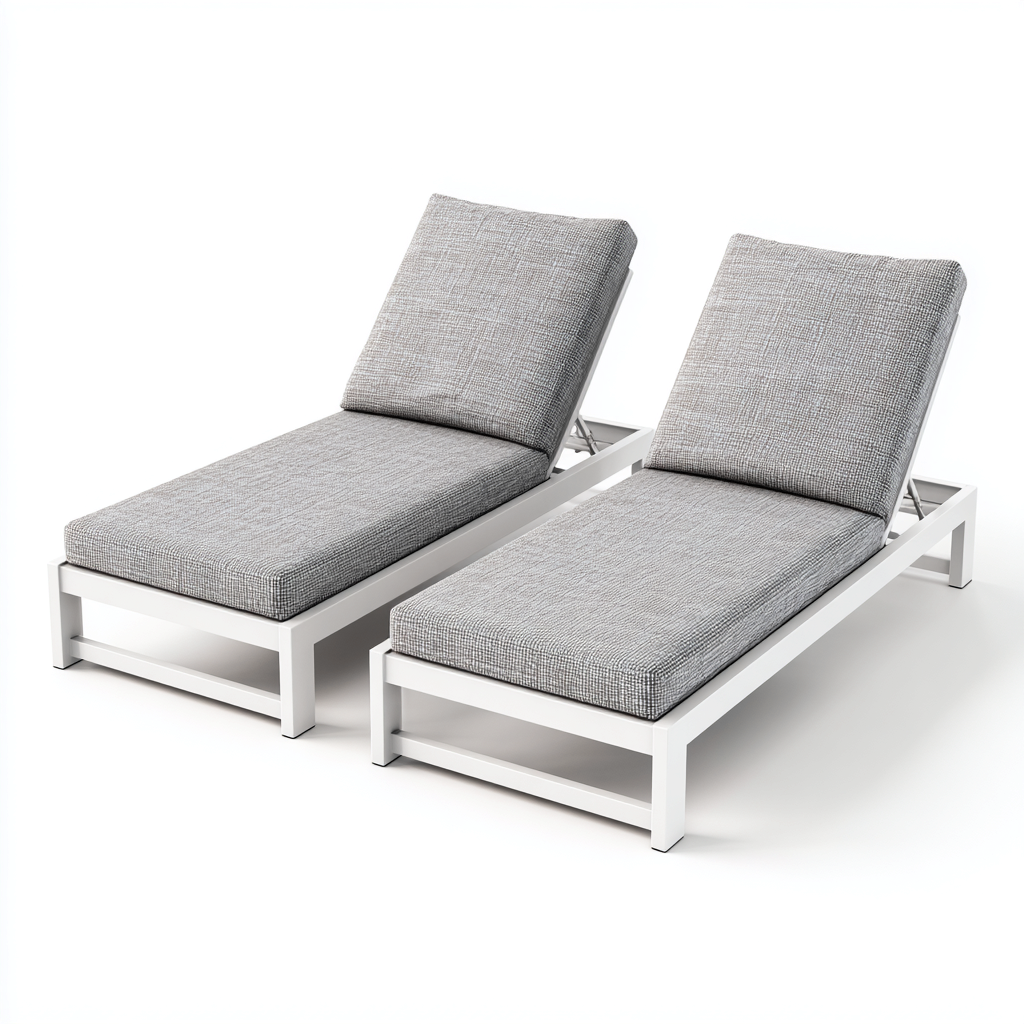 Sonnenliege 2er-Set 200x75x36 cm - Grau - Für Garten - Verstellbar - Modernes Design-Dengohaus