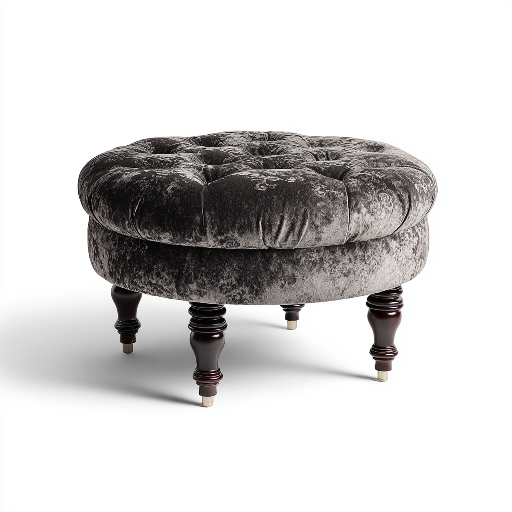 Fußhocker Stoff 60x60x45 cm - Grau - Klassisches Design-Dengohaus