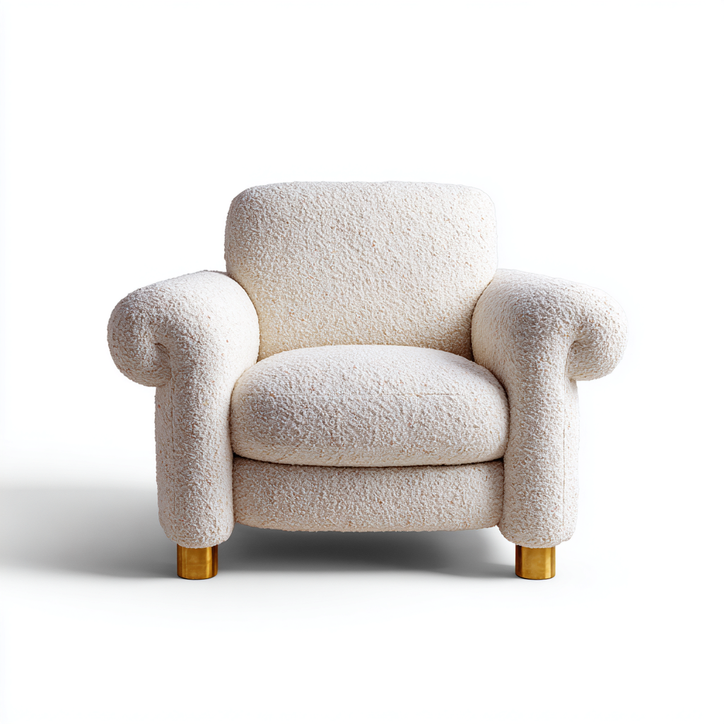 Sessel Stoffbezug 80x80x90 cm - Weiß - Modernes Design-Dengohaus