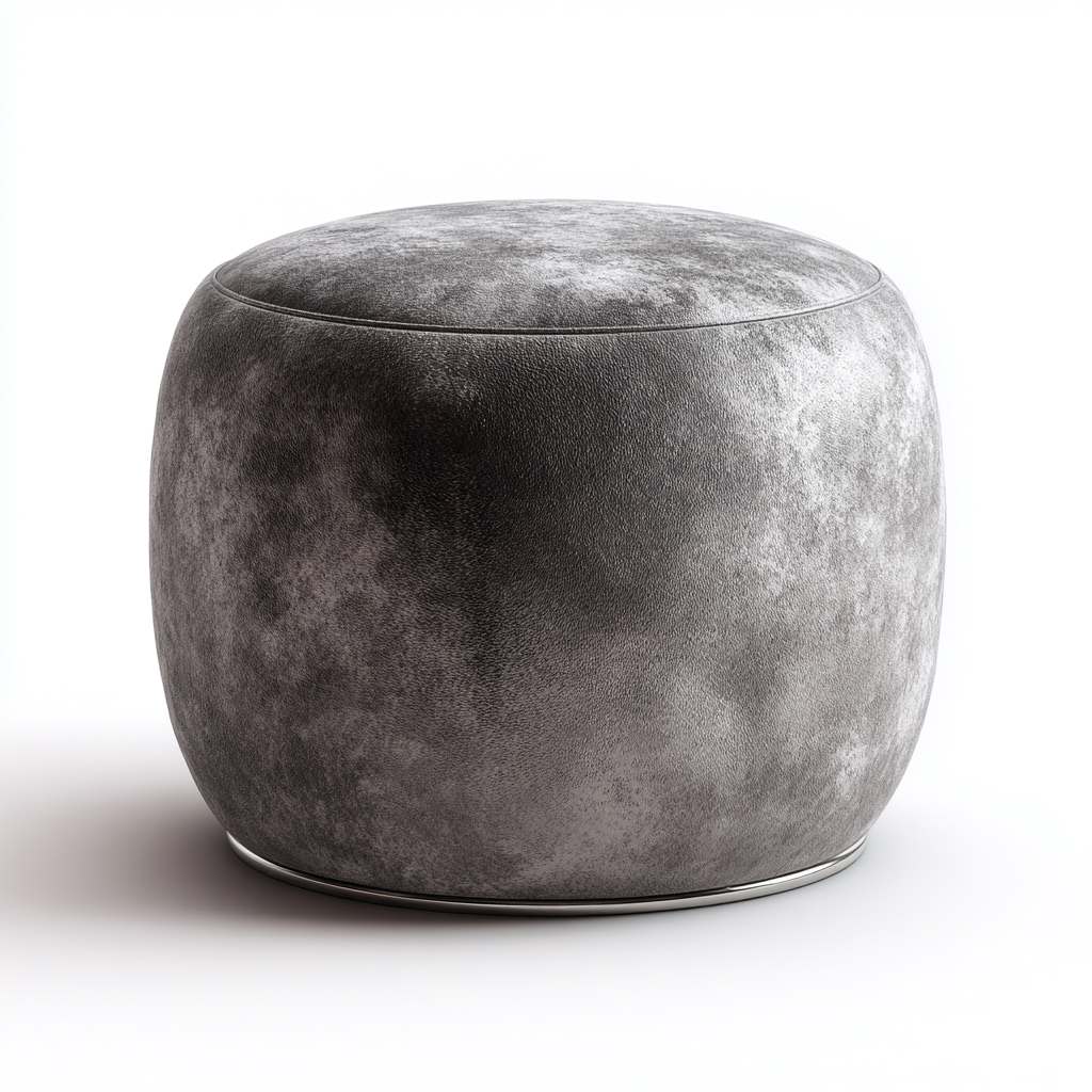 Fußhocker Samtbezug 40x40x45 cm - Grau - Modernes Design-Dengohaus