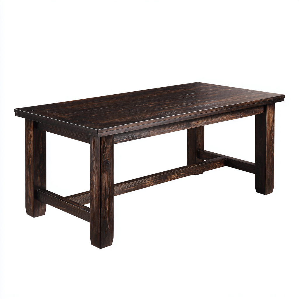 Esszimmertisch Massivholz 190x95x75 cm - Dunkelbraun - rechteckiges klassisches Design geeignet für Esszimmer-Dengohaus