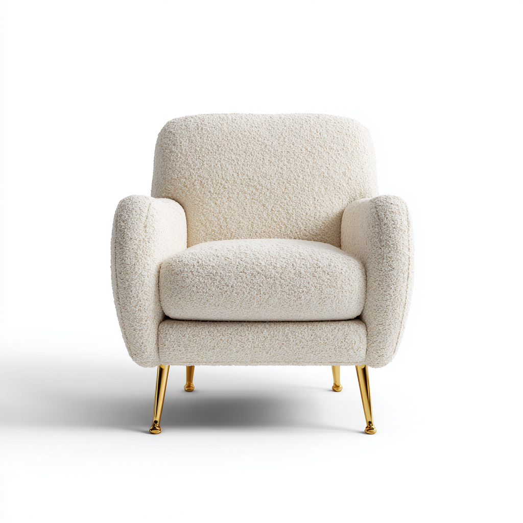 Sessel Stoff 85x80x90 cm - Creme - Modernes Design-Dengohaus