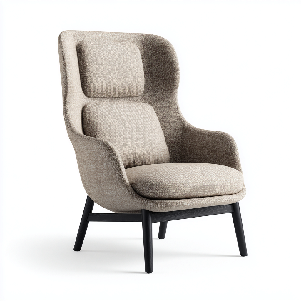 Sessel Stoffbezug 80x80x90 cm - Beige - Modernes Design-Dengohaus