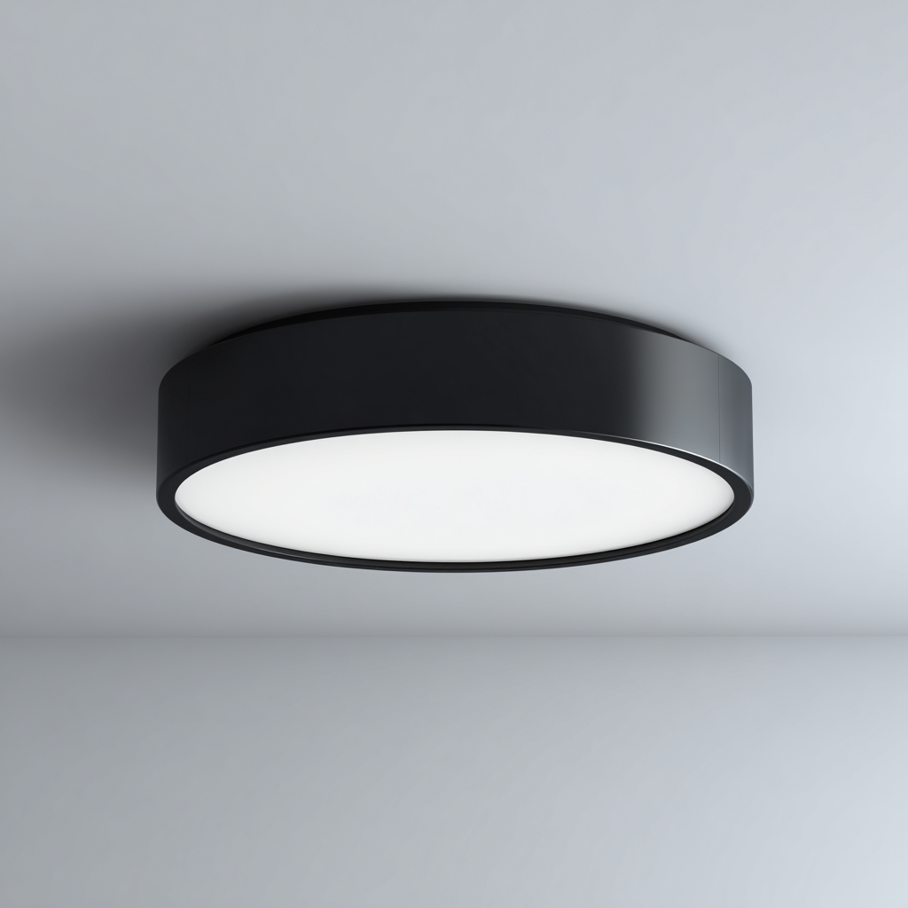 Deckenleuchte Metall-Kunststoff 32x32x6 cm - Schwarz-Weiß - Modernes Design-Dengohaus