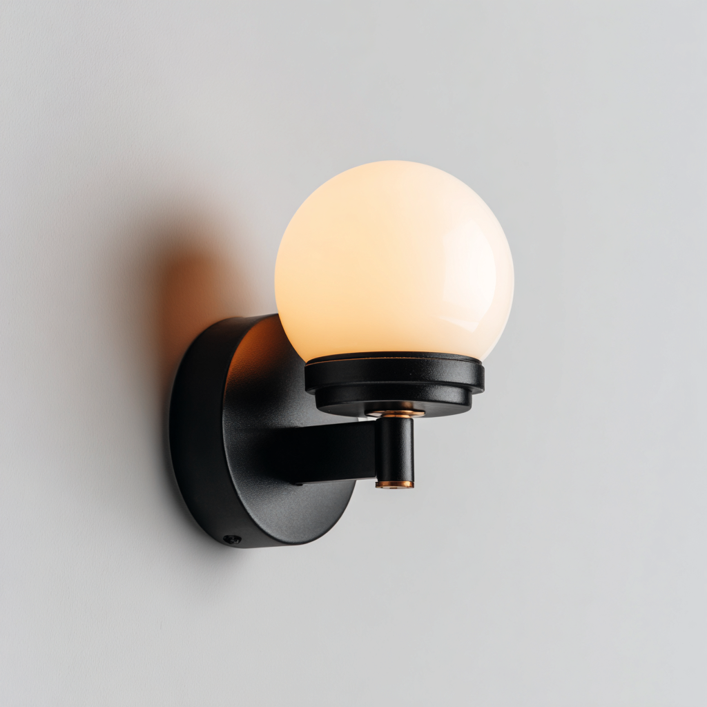 Wandleuchte Metall-Glas 20x14 cm - Schwarz-Weiß - Modernes Design-Dengohaus