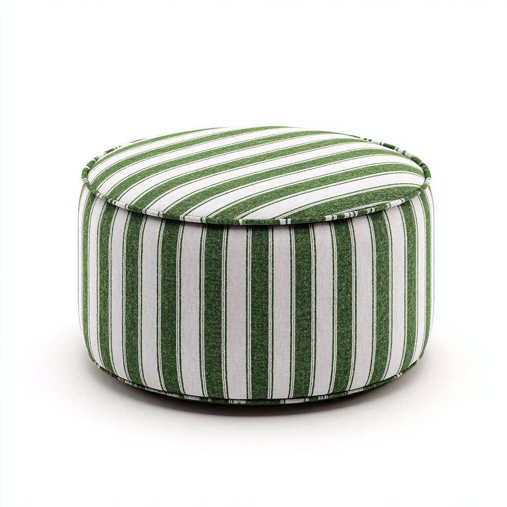 Fußhocker Stoff 70x70x40 cm - Grün-Weiß - Modernes Design-Dengohaus