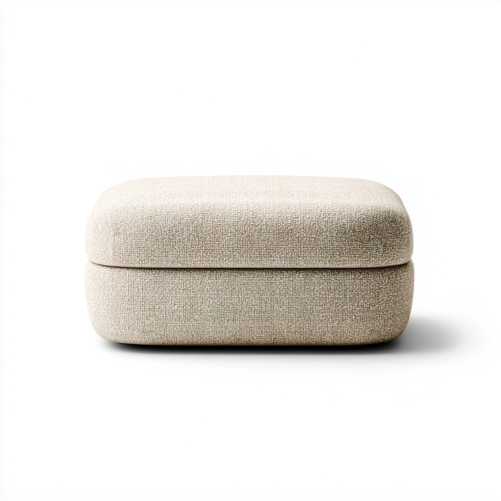 Fußhocker Stoff 60x45x28 cm - Beige - Modernes Design-Dengohaus