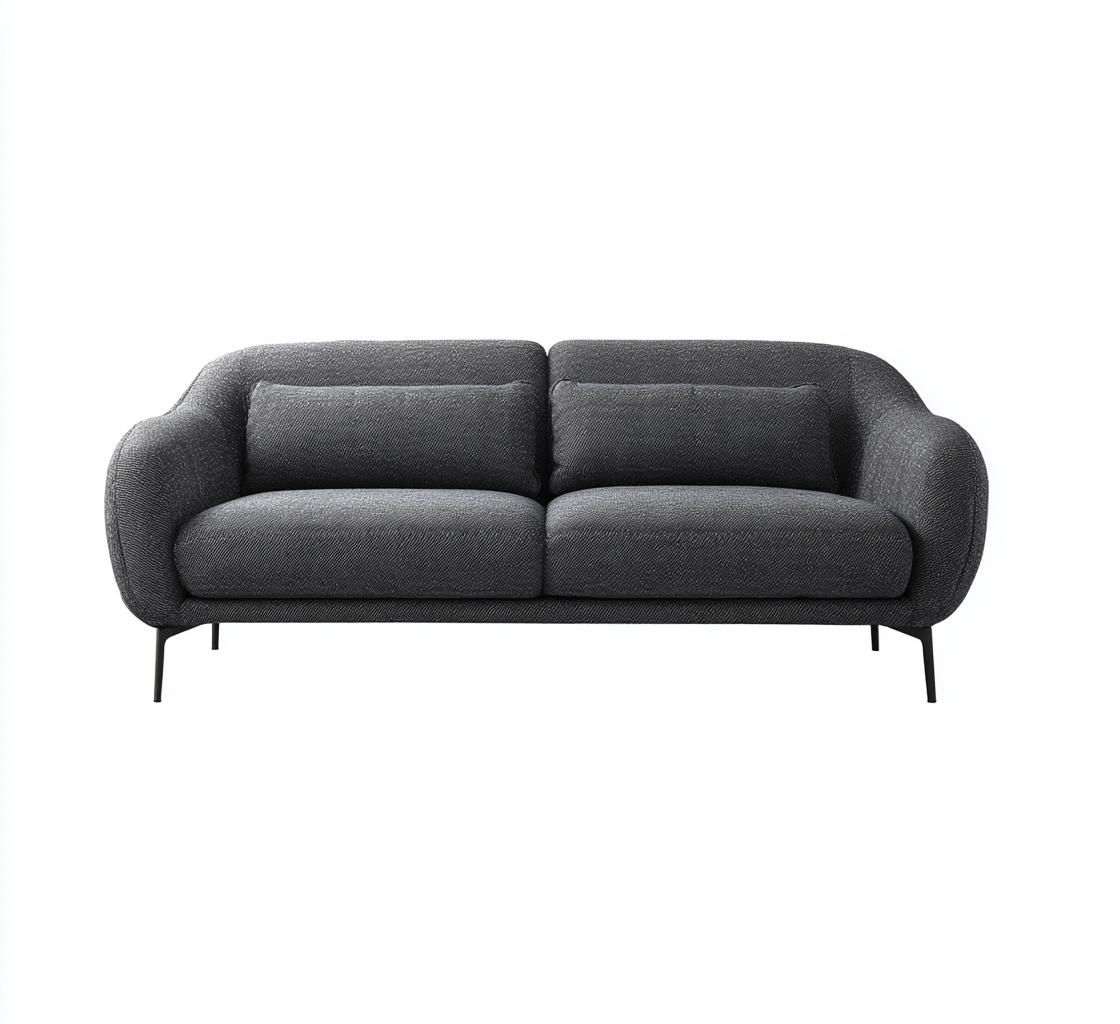 3 Sitzer Sofa Stoffbezug 210x90x85 cm - Dunkelgrau - Modernes Design-Dengohaus