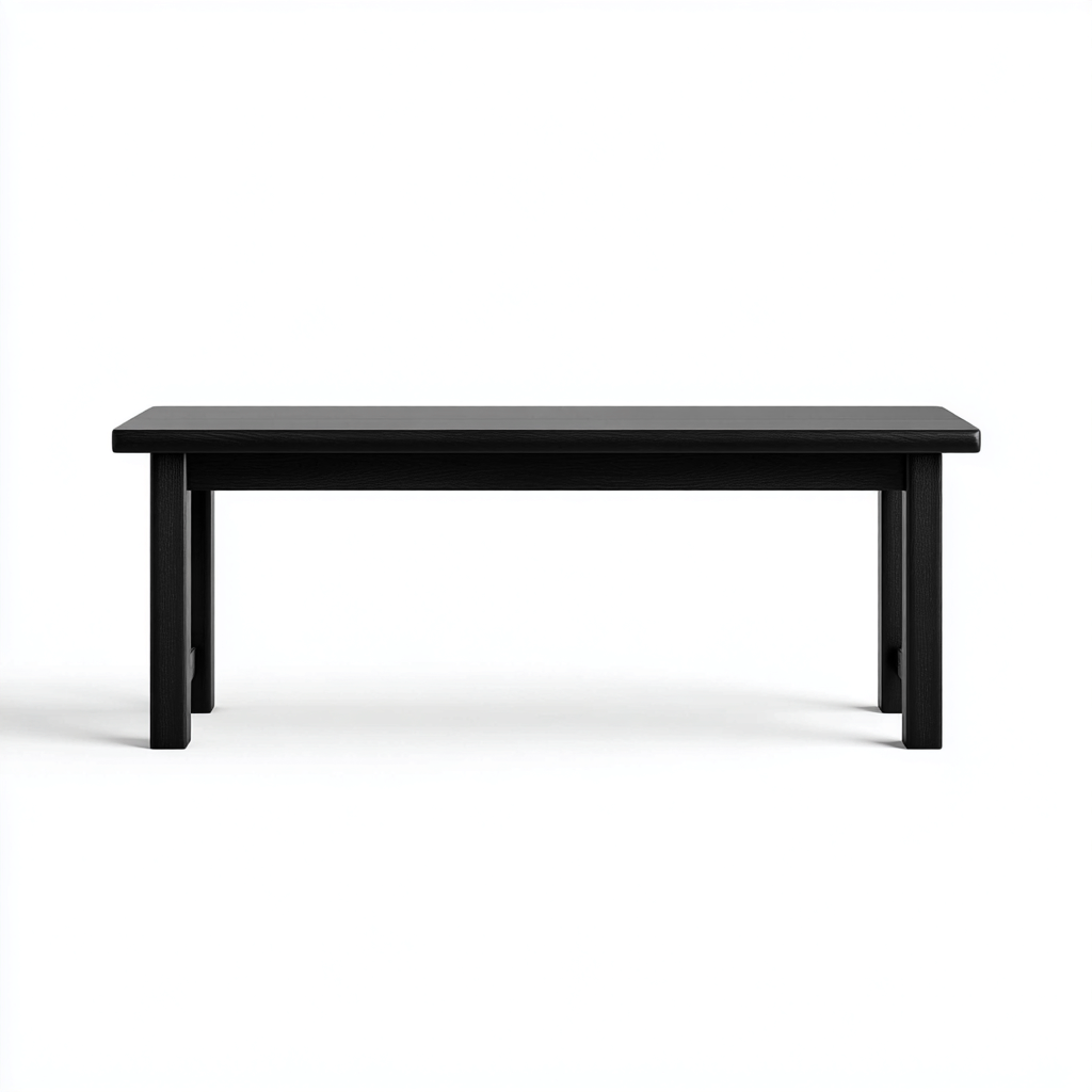 Gartenbank Holz 145x48x46 cm - Schwarz - Für Garten - Minimalistisches Design-Dengohaus