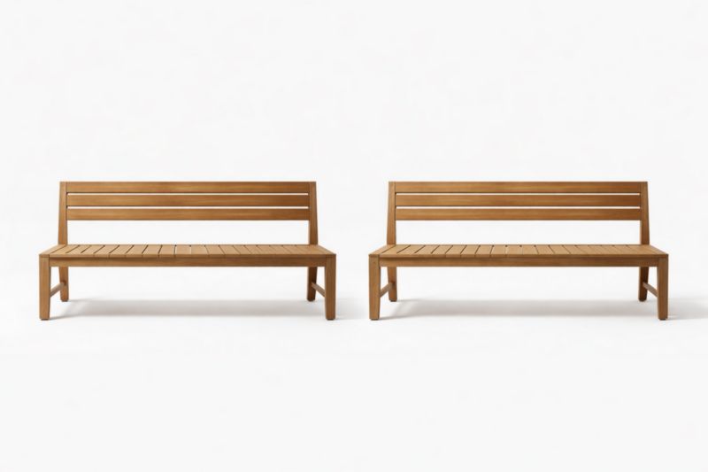 Lot de 2 bancs de jardin en bois d'acacia 150 cm