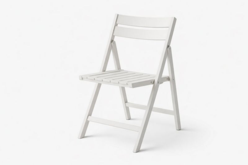 Chaise pliante en bois massif Blanc