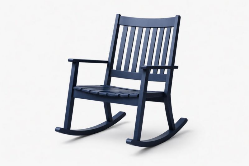 Chaise à bascule en bois massif Bleu 90cm x 60cm x 100cm