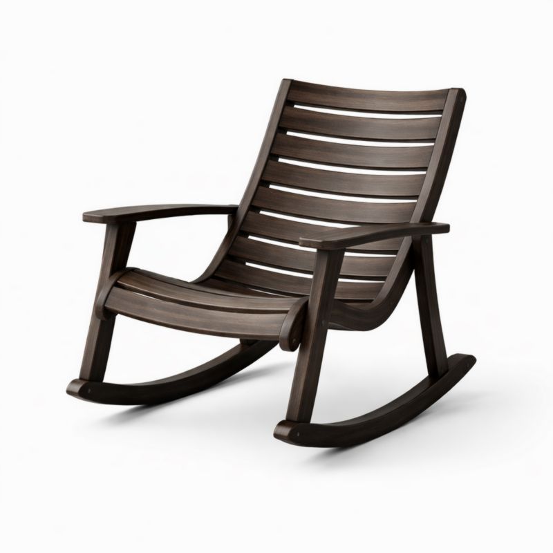 Chaise à bascule en bois de noyer