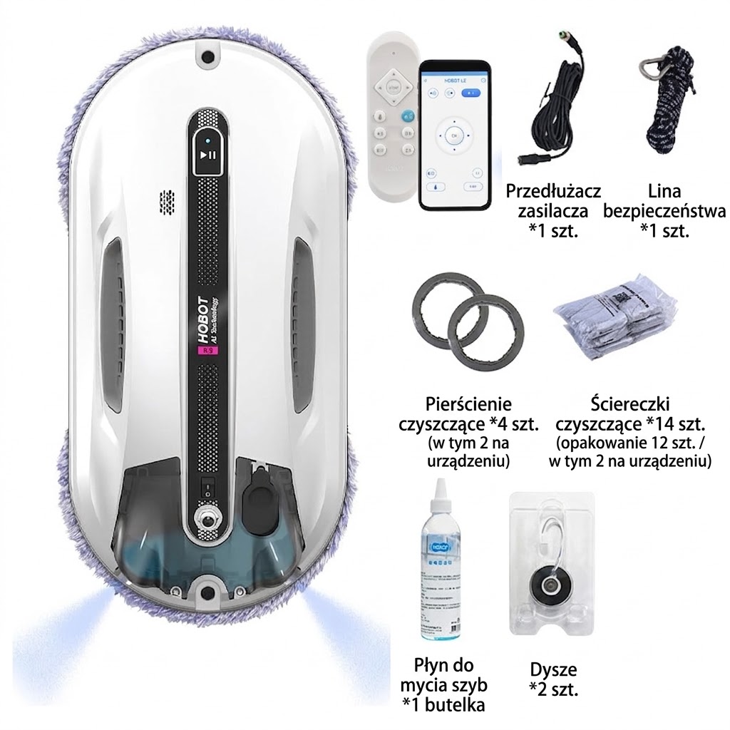 Ultrazvukový robot na čištění oken s automatickým rozprašováním a silným sáním