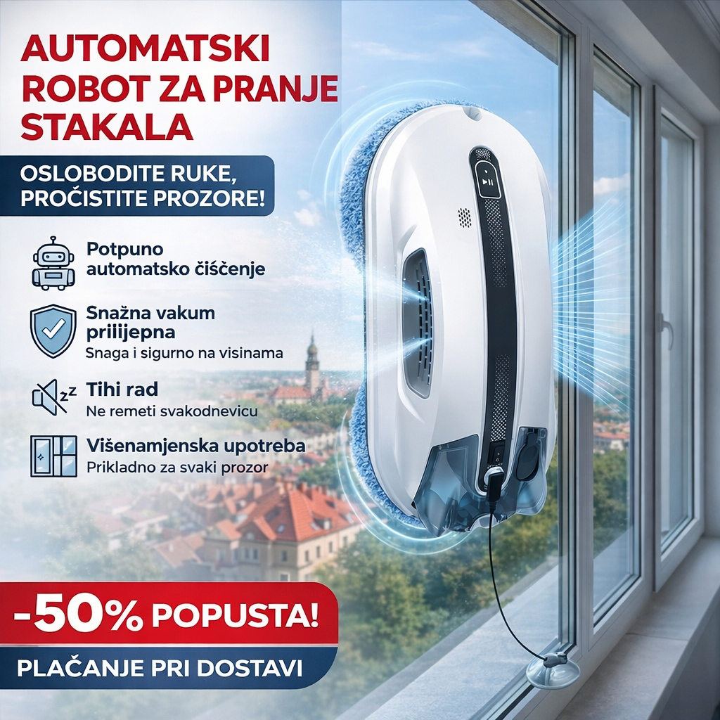 Ultrazvučni robot za čišćenje prozora s automatskim prskanjem i jakim usisavanjem