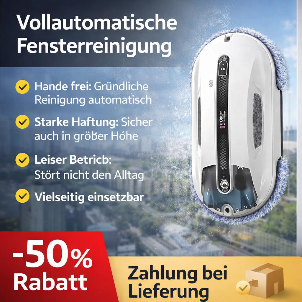 Ultraschall-Fensterreinigungsroboter mit automatischer Sprühfunktion und starker Saugkraft