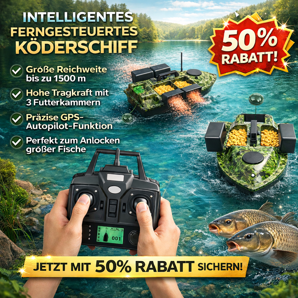 Intelligentes, KI-gestütztes Futterboot mit unabhängiger Dreikammer-Futterbefüllung, automatischer Fahrtrichtungsanzeige zur Fischortung und ferngesteuertem Fischerboot mit großer Reichweite.