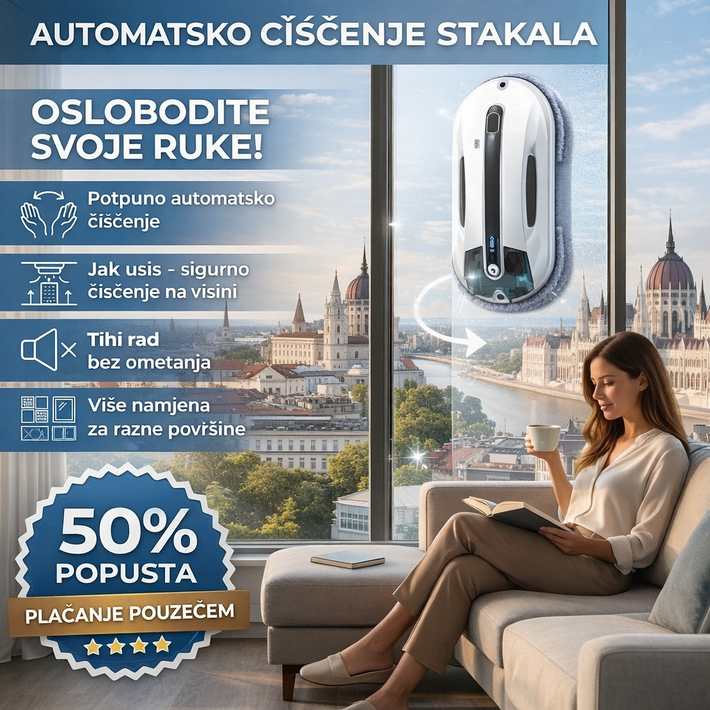 Ultrazvučni robot za čišćenje prozora s automatskim prskanjem i jakim usisavanjem