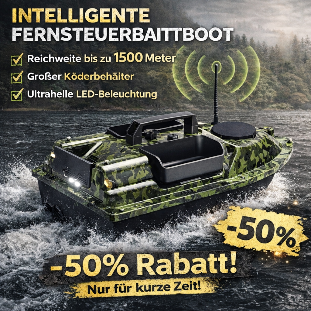 Intelligentes, KI-gestütztes Futterboot mit unabhängiger Dreikammer-Futterbefüllung, automatischer Fahrtrichtungsanzeige zur Fischortung und ferngesteuertem Fischerboot mit großer Reichweite.