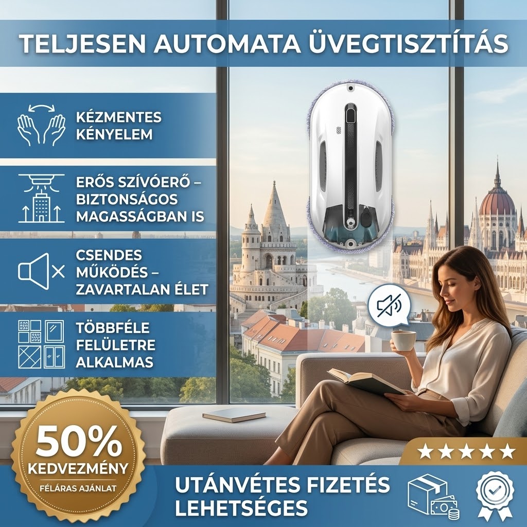 Ultrahangos ablaktisztító robot automatikus permetezéssel és erős szívással