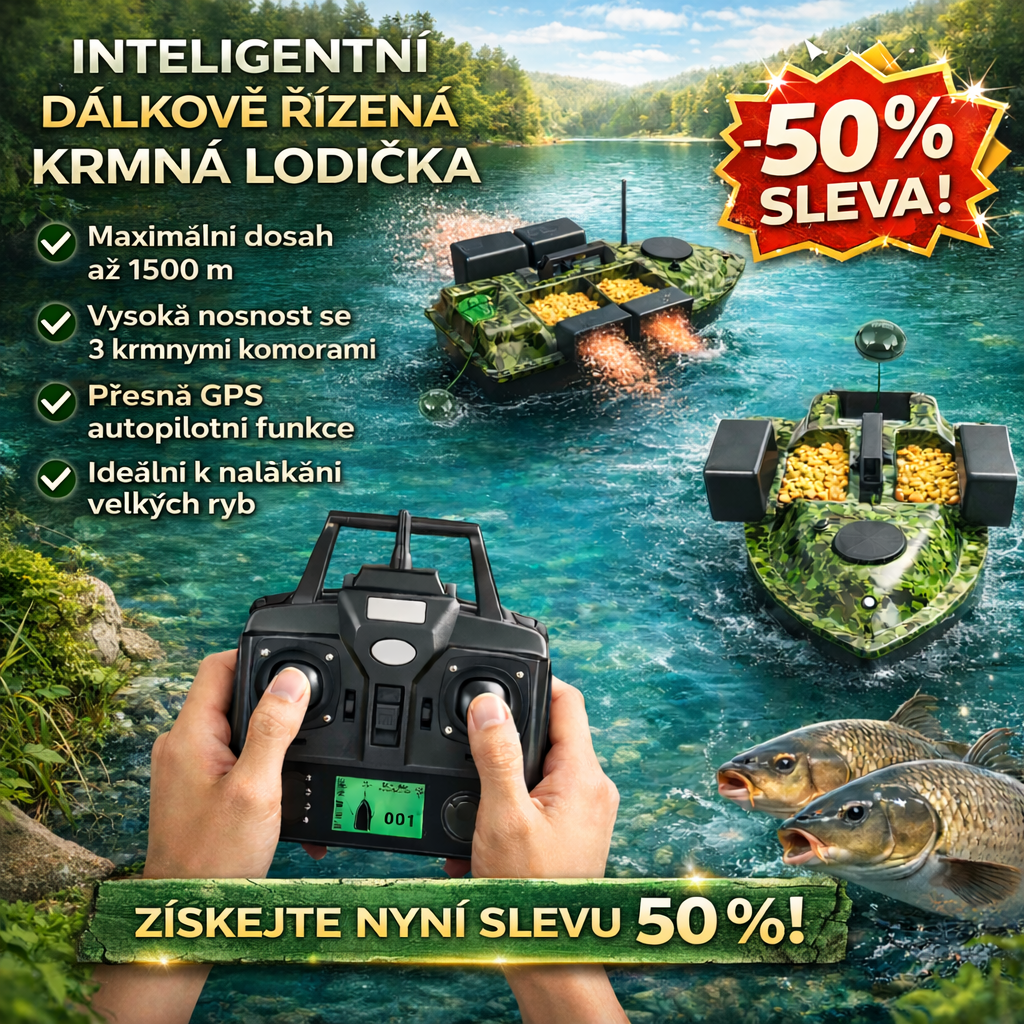 Inteligentní lodička na návnady poháněná umělou inteligencí s nezávislým plněním návnady třemi komorami, automatickým ukazatelem směru pro polohu ryb a dálkově ovládanou rybářskou loďkou s dlouhým dosahem.