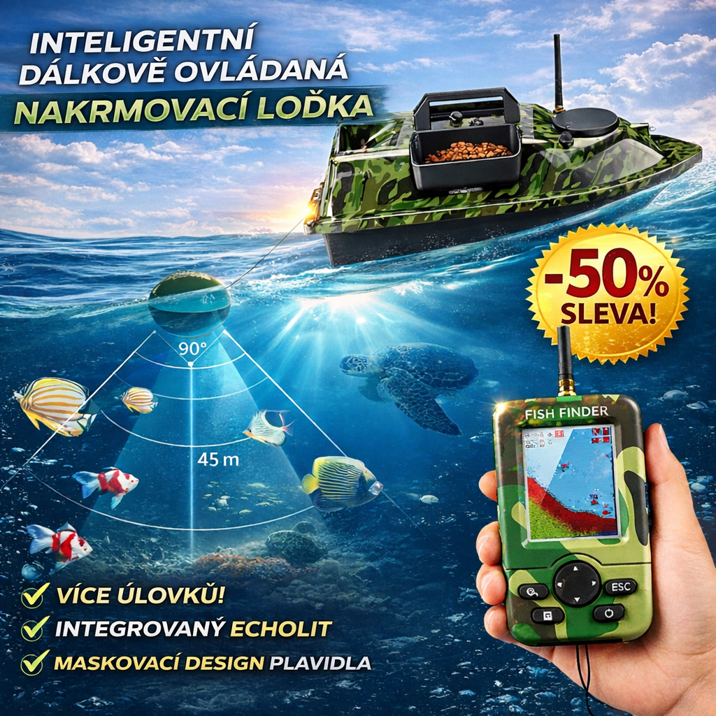 Inteligentní lodička na návnady poháněná umělou inteligencí s nezávislým plněním návnady třemi komorami, automatickým ukazatelem směru pro polohu ryb a dálkově ovládanou rybářskou loďkou s dlouhým dosahem.