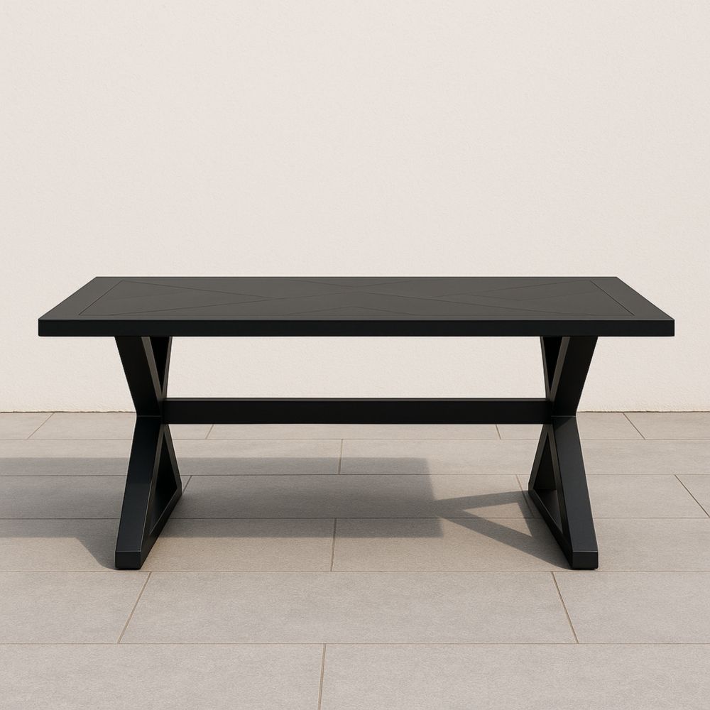 Table basse en aluminium noir 120x60x40 cm