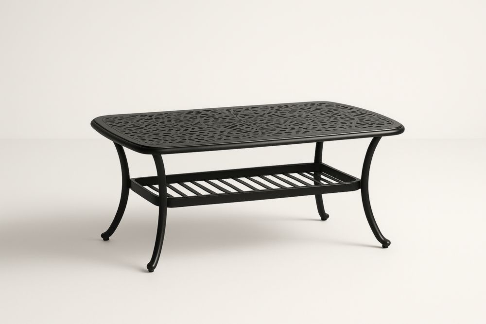 Table basse rectangulaire en aluminium noir