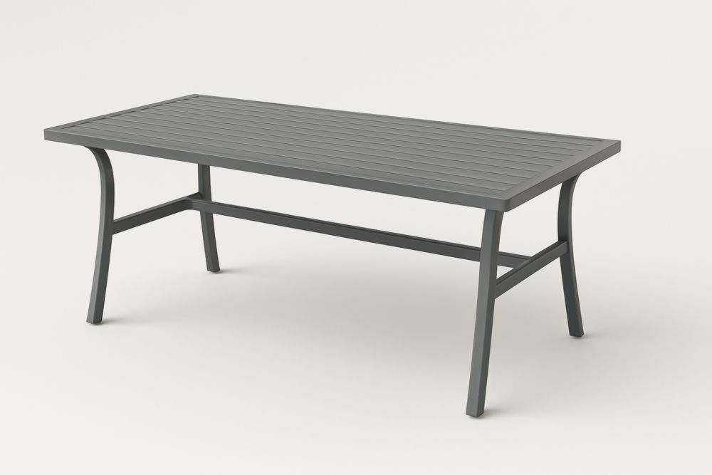 Table de Jardin en Aluminium Gris 160 cm x 90 cm x 75 cm