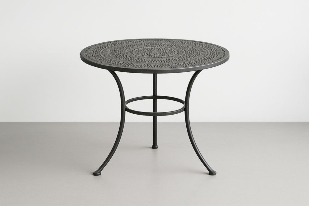 Table ronde en métal noir diamètre 100 cm