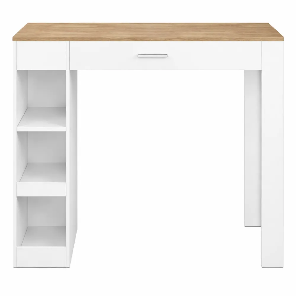 Table haute de cuisine avec tiroir et étagères de rangement