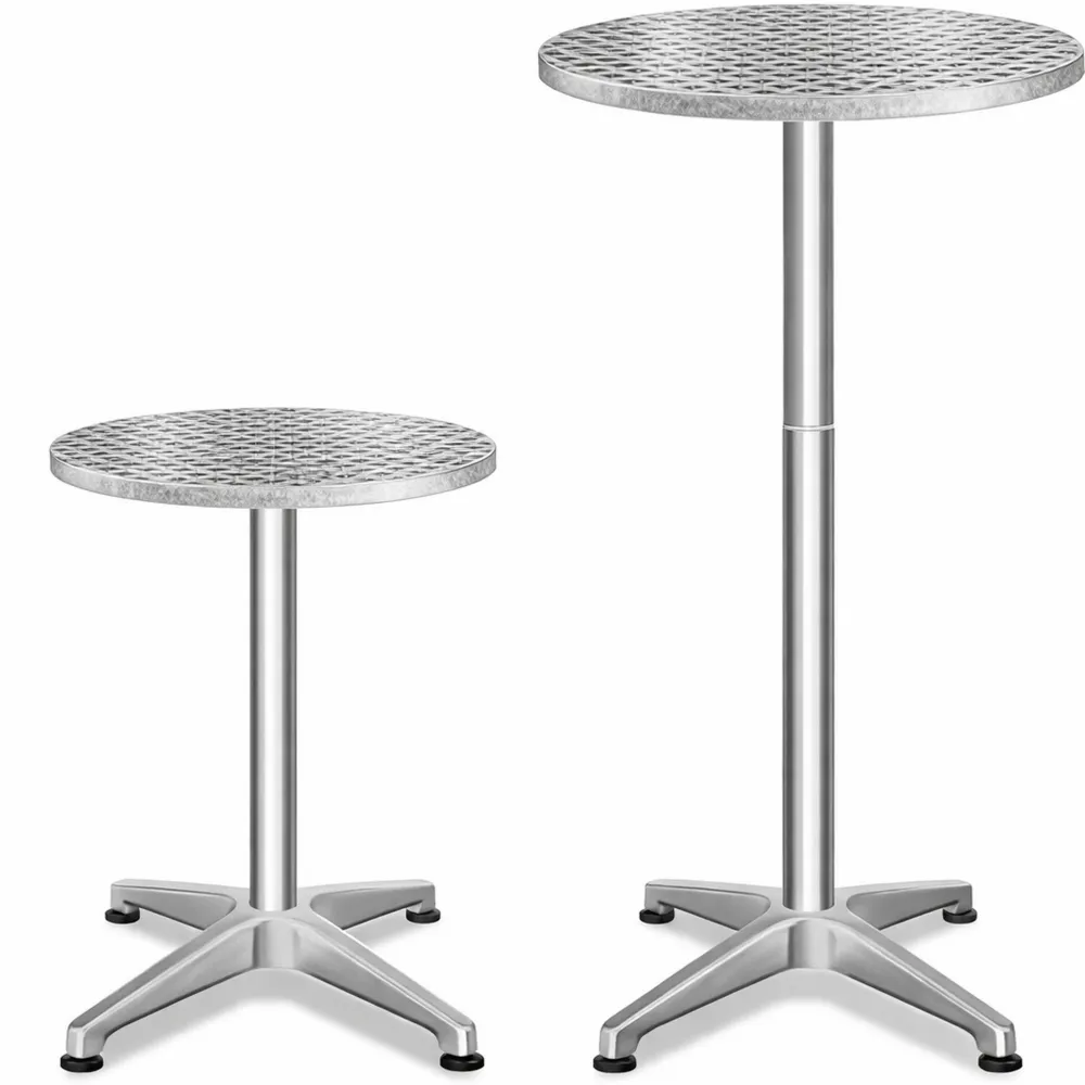 Table pliante ajustable pour intérieur et extérieur - Ensemble de 2 tables rondes