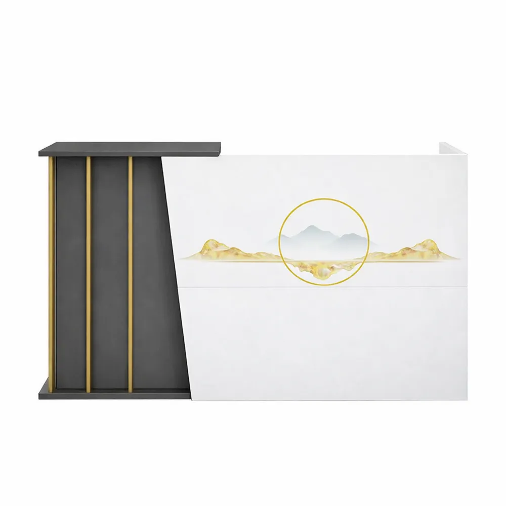 Comptoir de Réception pour Salon et Instituts, Meuble Accueil Polyvalent 140cm