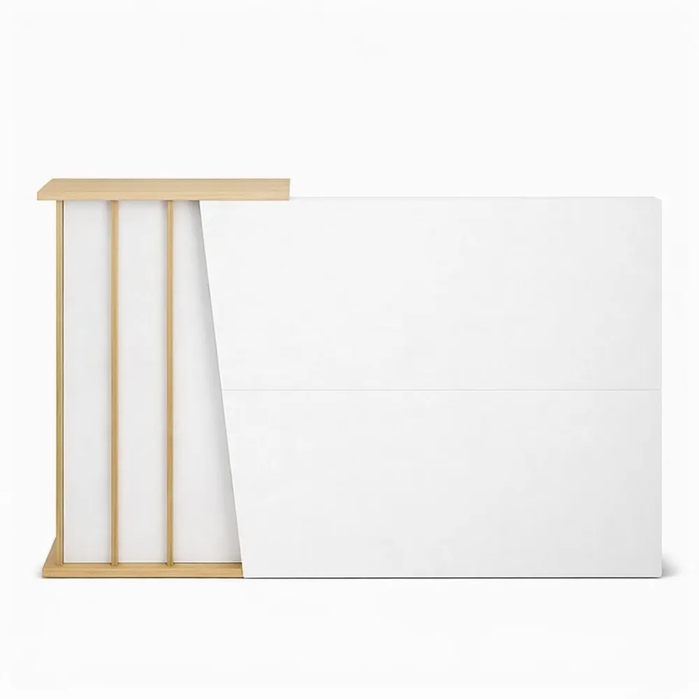 Comptoir d'accueil pour salon, bureau professionnel moderne, mobilier de réception fonctionnel