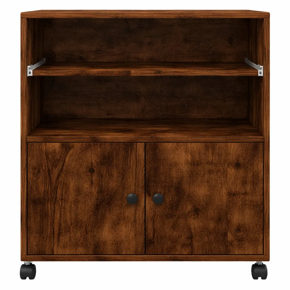 Tablette mobile pour imprimante avec roulettes, meuble de rangement 60x48x74 cm