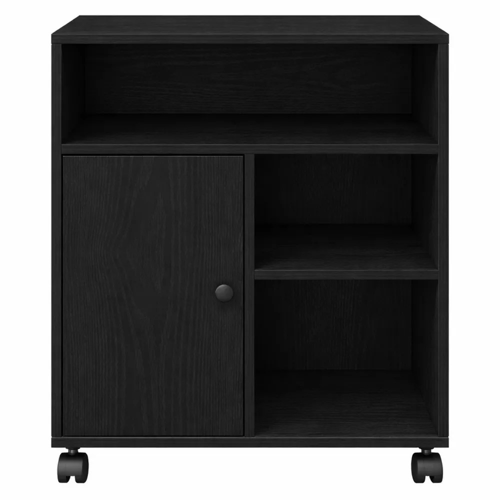 Chariot Mobile pour Imprimante avec Rangement, Chêne Noir