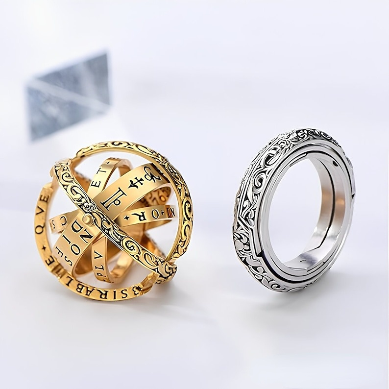 Rotating Astronomical Globe Finger Ring