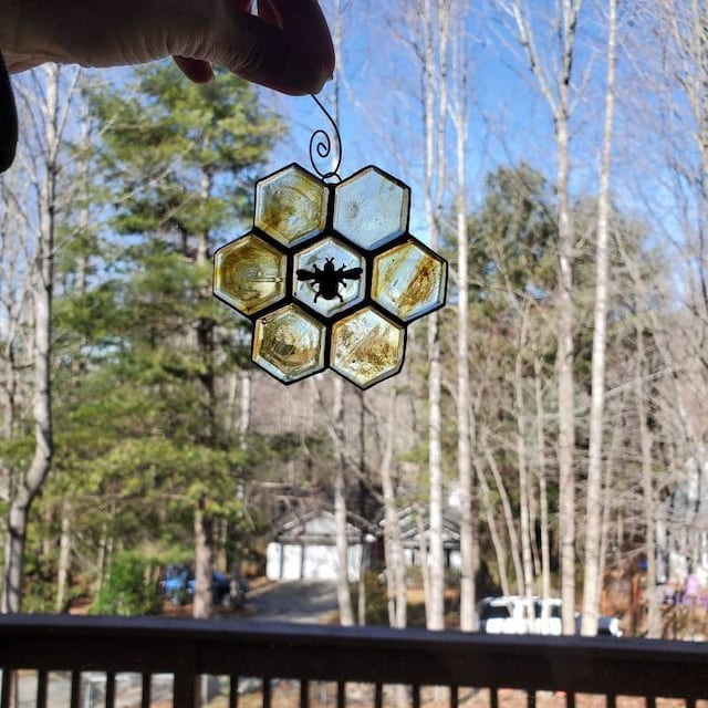 🐝 Stained Glass Bee Sun Catcher