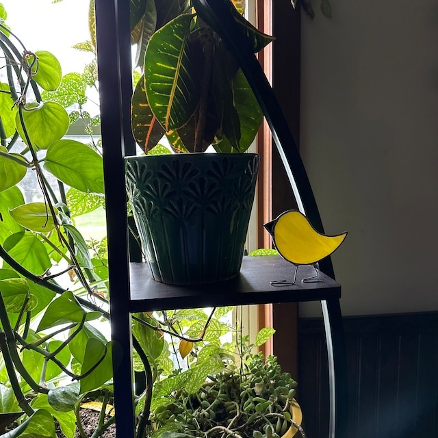 Stained Standing Glass Bird Suncatcher
