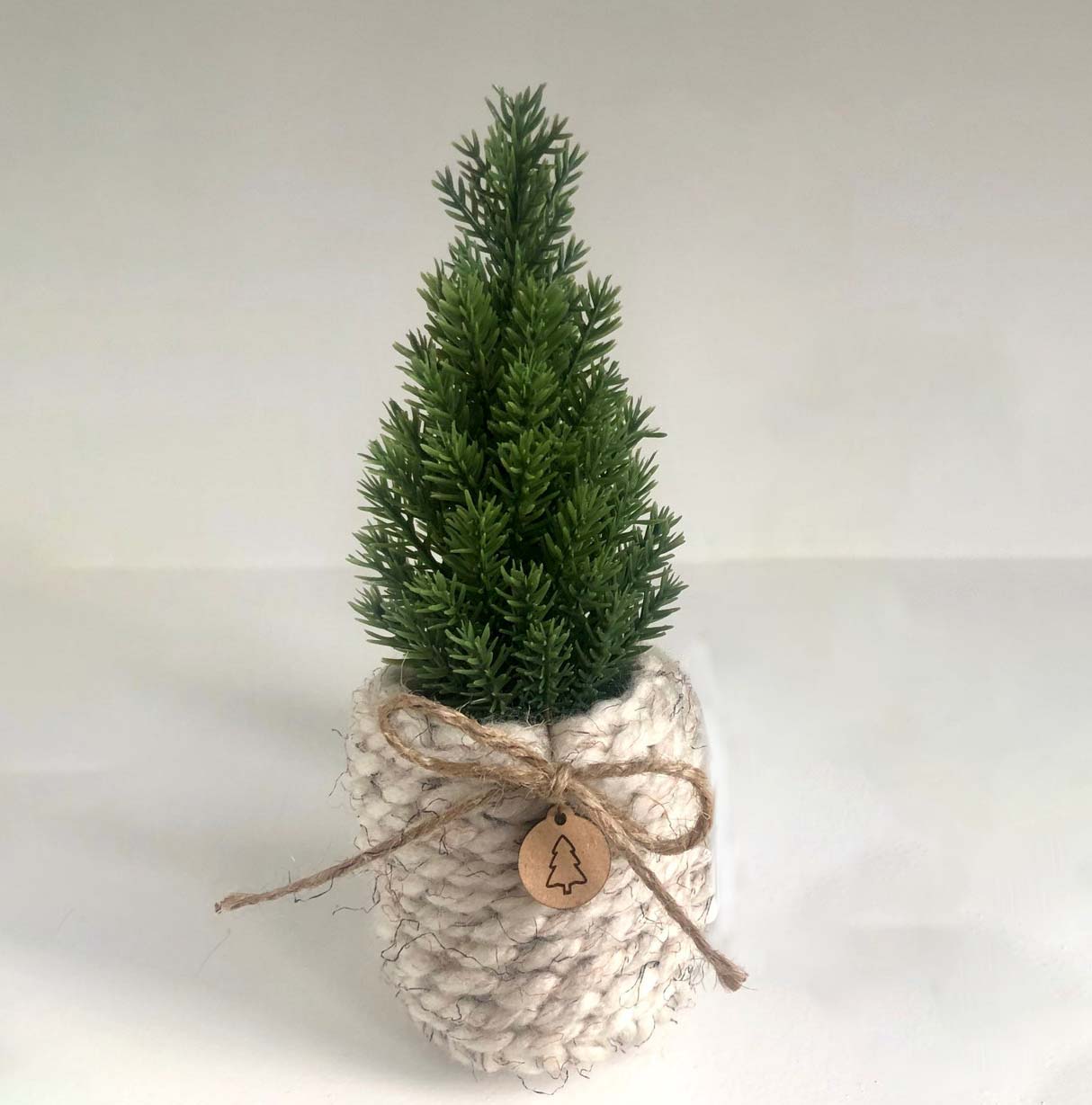 Mini Faux Christmas Tree Knitted Planter Christmas Ornaments