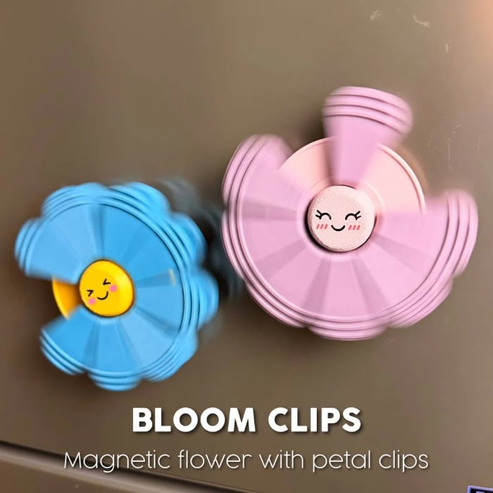 Bloom Clip Magnetic Flower Bag Clips - Cute 3D Printed Snack Sealer for Kitchen Organization